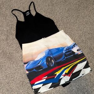 Amazon Black Bodysuit Size Small & Forever 21 Race Car Mini Size Small Bundle